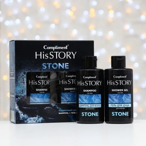 Compliment ПН №1431 His Story Stone (Шампунь для волос 320мл+Гель для душа 320мл) 8 шт